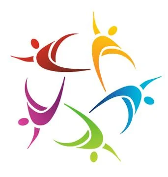 Teamwork around a circle イラスト素材