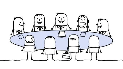 Teamwork around a table Stock Illustration