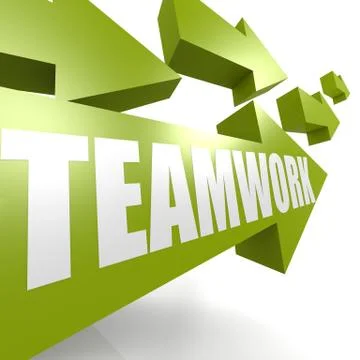 Teamwork arrow in green Stock Illustration