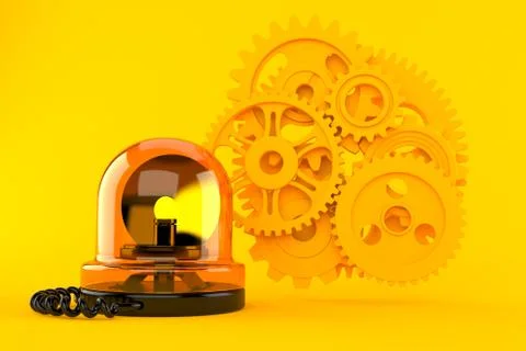 Teamwork background with alarm clock with emergency siren Stock Illustration