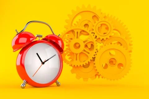 Teamwork background with alarm clock Stock Illustration