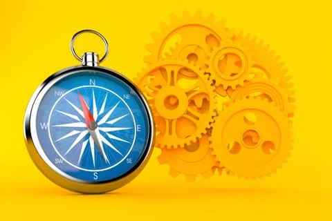 Teamwork background with compass Stock Illustration
