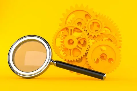 Teamwork background with magnifying glass Stock Illustration