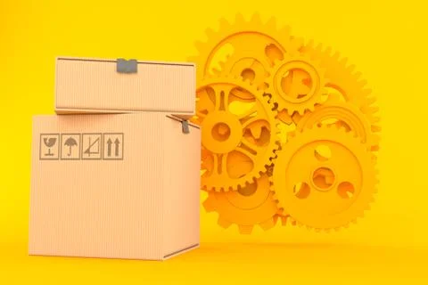 Teamwork background with stack of boxes Stock Illustration