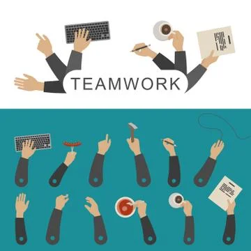 Teamwork banner Stock Illustration