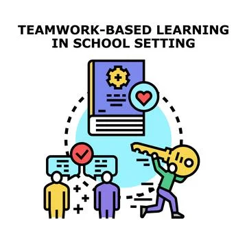 Teamwork based learning developing education concept Stock-Illustration