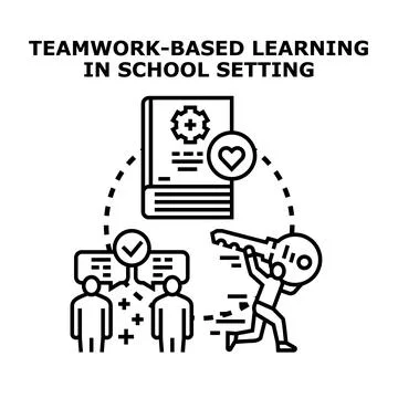 Teamwork based learning developing education concept 库存插图