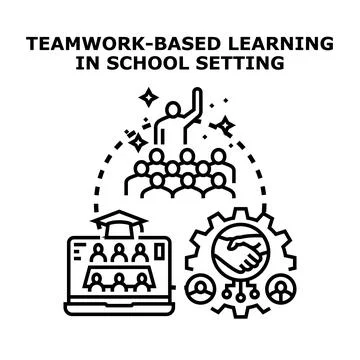 Teamwork based learning education concept developing collaboration 库存插图