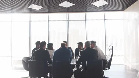 Teamwork in boardroom at modern office Stock Footage 166610001