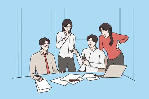 Teamwork, brainstorm, discussion concept Illustrazione stock