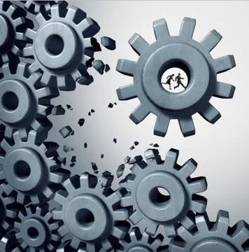 Teamwork Breaking Out Stock Illustration