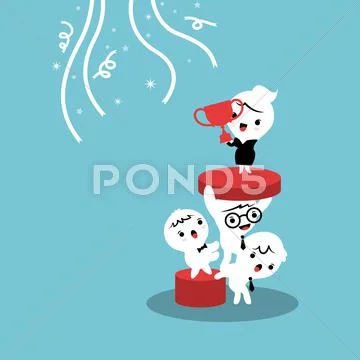 Teamwork brings success Stock Illustration