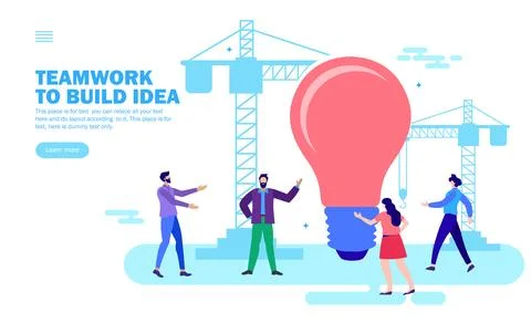 Teamwork for building idea Stock-Illustration