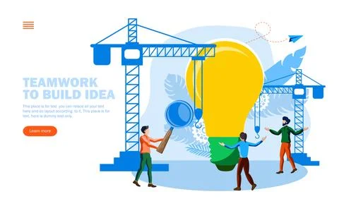 Teamwork for building idea vector illustration concept Illustrazione stock