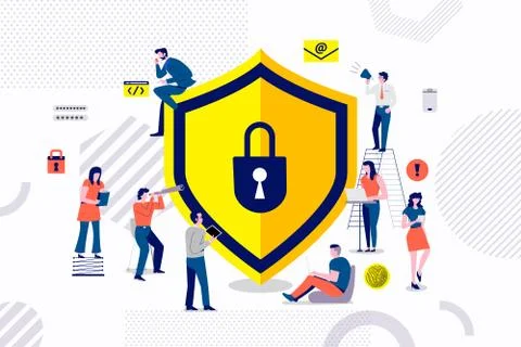 Teamwork building security Stock Illustration