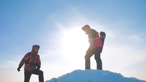 Teamwork business concept victory help hands arm slow motion video. team group Video stock 104527776