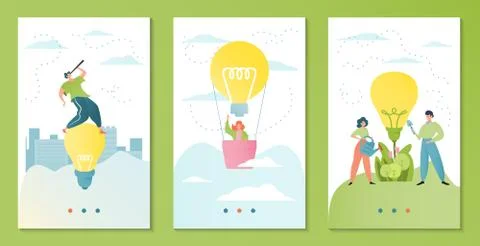 Teamwork business idea vector illustration. Businessmen work in team banner Stock Illustration