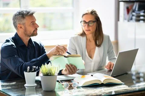 Teamwork Business Meeting. Learning Programming Stock Photos