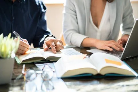 Teamwork Business Meeting. Learning Programming Stock Photos