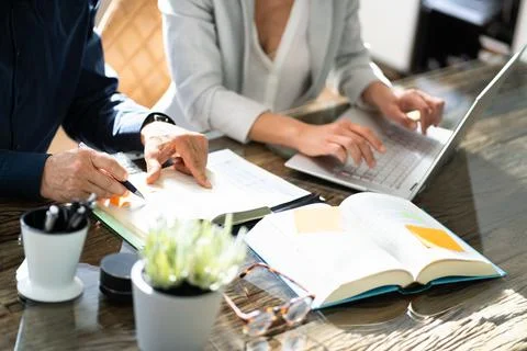 Teamwork Business Meeting. Learning Programming Stock Photos