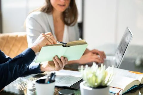 Teamwork Business Meeting. Learning Programming Stock Photos