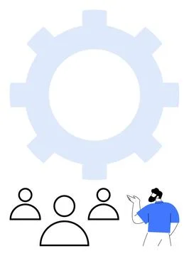 Teamwork, business organization, process management, leadership training, sys 库存插图