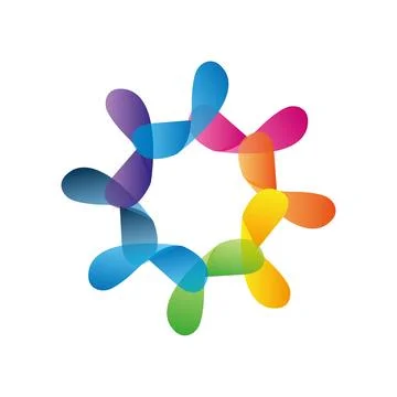 Teamwork businessman unity and cooperation concept created with simple geometric Stock Illustration