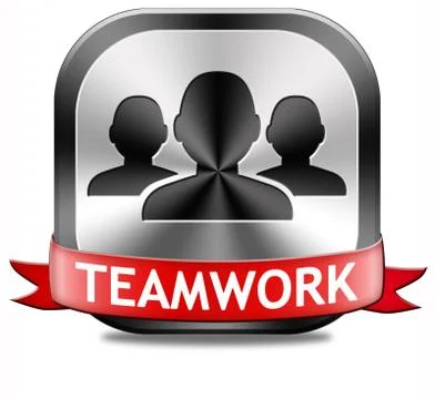 Teamwork button Stock Illustration