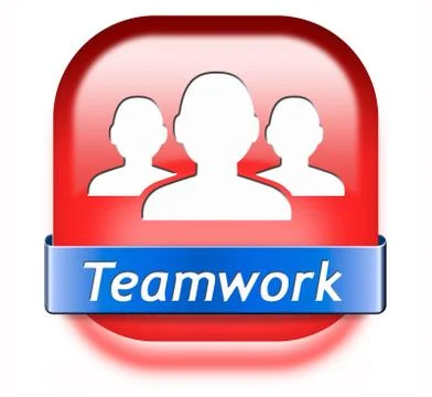 Teamwork button Illustrazione stock