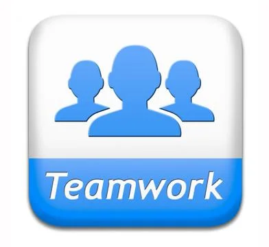 Teamwork button Illustrazione stock