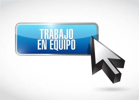 Teamwork button sign in Spanish Stock Illustration