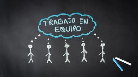 Teamwork chalk illustration Illustrazione stock