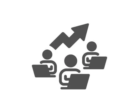 Teamwork chart icon. Remote office sign. Vector Illustrazione stock