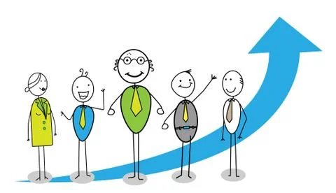 Teamwork up-chart together Stock Illustration