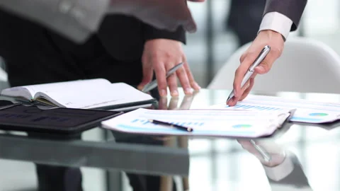 Teamwork. Close-up of business people in smart discussing something while Stock Footage 240252829