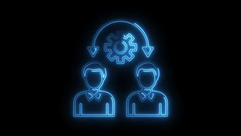 Teamwork collaboration and problem solving with neon style glowing graphic .. Stock Footage 308902691