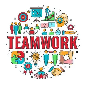 Teamwork Collaboration Banner Stock Illustration