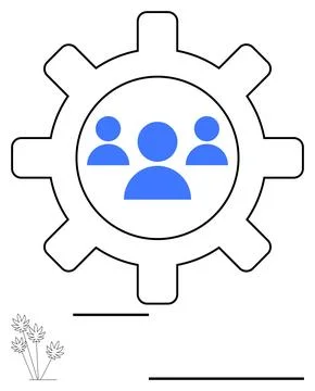 Teamwork, collaboration, business management, process optimization, workforce Stock Illustration