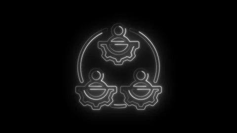 Teamwork collaboration concept with three connected gears and human figures in Stock Footage 333962057