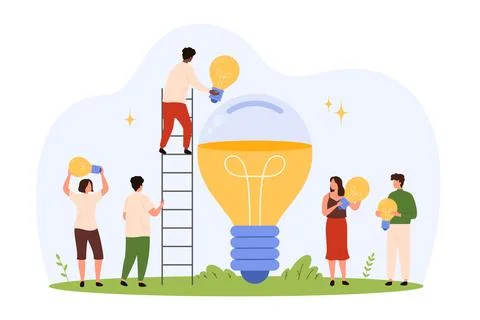 Teamwork Collaboration for Creative Brainstorming Ideas Stock Illustration