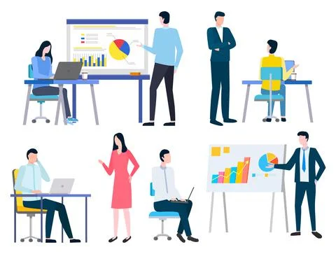 Teamwork Collaboration, Diagram Report Vector Stock-Illustration