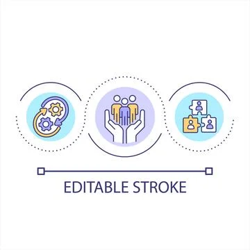 Teamwork collaboration loop concept icon Stock Illustration