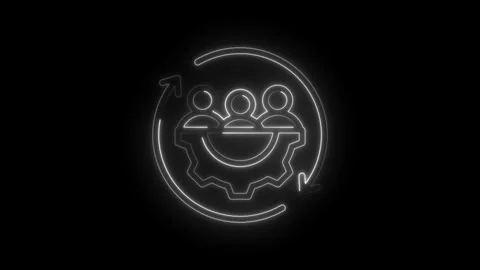 Teamwork collaboration process icon with gear and arrows symbolizing synergy Stock Footage 333962188