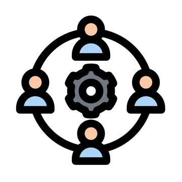 Teamwork- Collaboration- Project Management Icon 스톡 일러스트