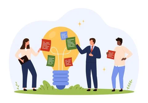 Teamwork Collaboration Sharing Creative Business Ideas Stock Illustration