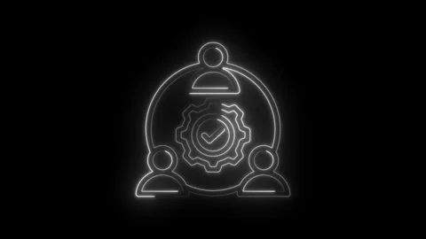 Teamwork collaboration success concept glowing neon outline icon symbolizing Stock Footage 333956799