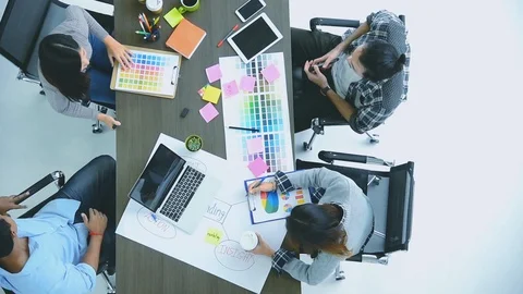 Teamwork Collaboration Team Meeting Communication concept with Business people W 動画素材 111364151