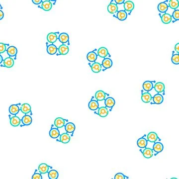 Teamwork colleagues vector seamless pattern sign Stock Illustration