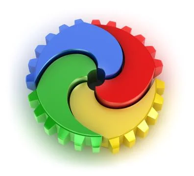 Teamwork colorful concept. On white background Stock Illustration