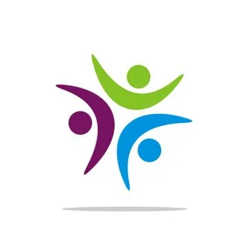 Teamwork Colorful Star Logo Template Illustration Design. Vector EPS 10. Stock Illustration